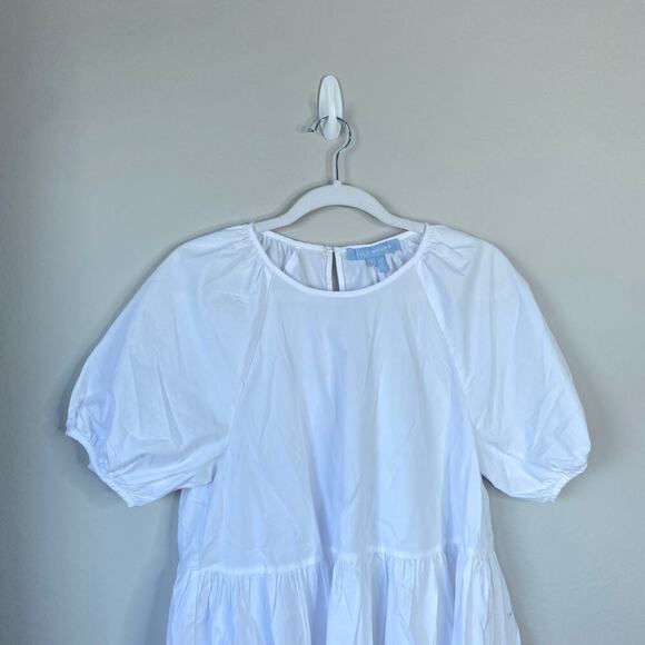 HILL HOUSE The Francesca Top White Size Small Cotton Babydoll Relaxed - Picture 3 of 6